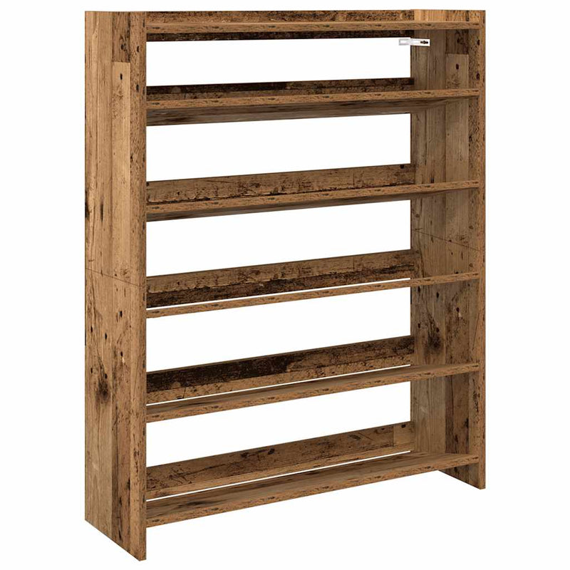 Load image into Gallery viewer, Vidaxl schoenenrek 80x25x100 cm bewerkt hout oud houtkleurig