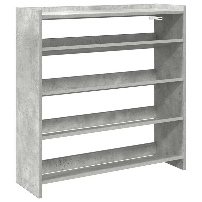 Load image into Gallery viewer, Vidaxl schoenenrek 80x25x81 cm bewerkt hout betongrijs