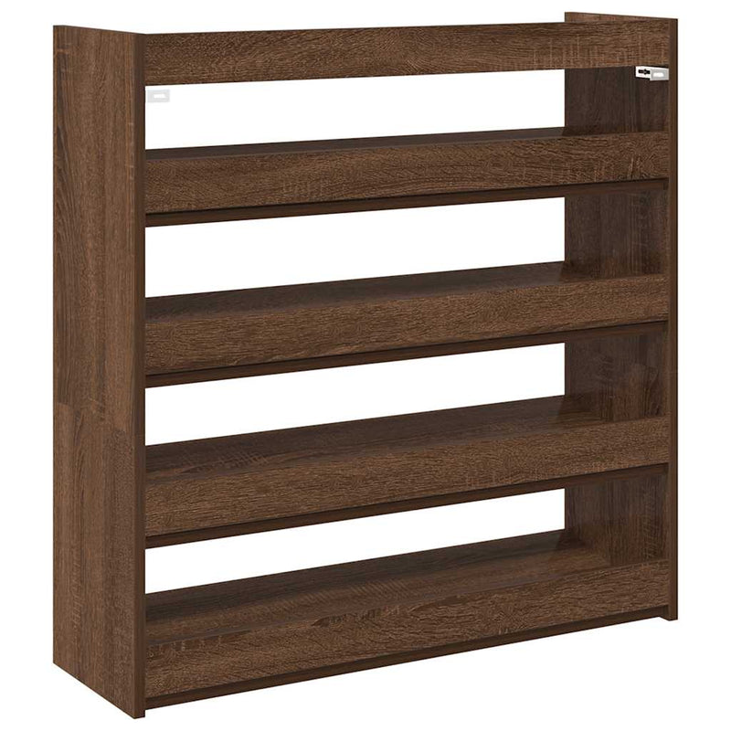 Load image into Gallery viewer, Vidaxl schoenenrek 80x25x81 cm bewerkt hout bruin eikenkleur