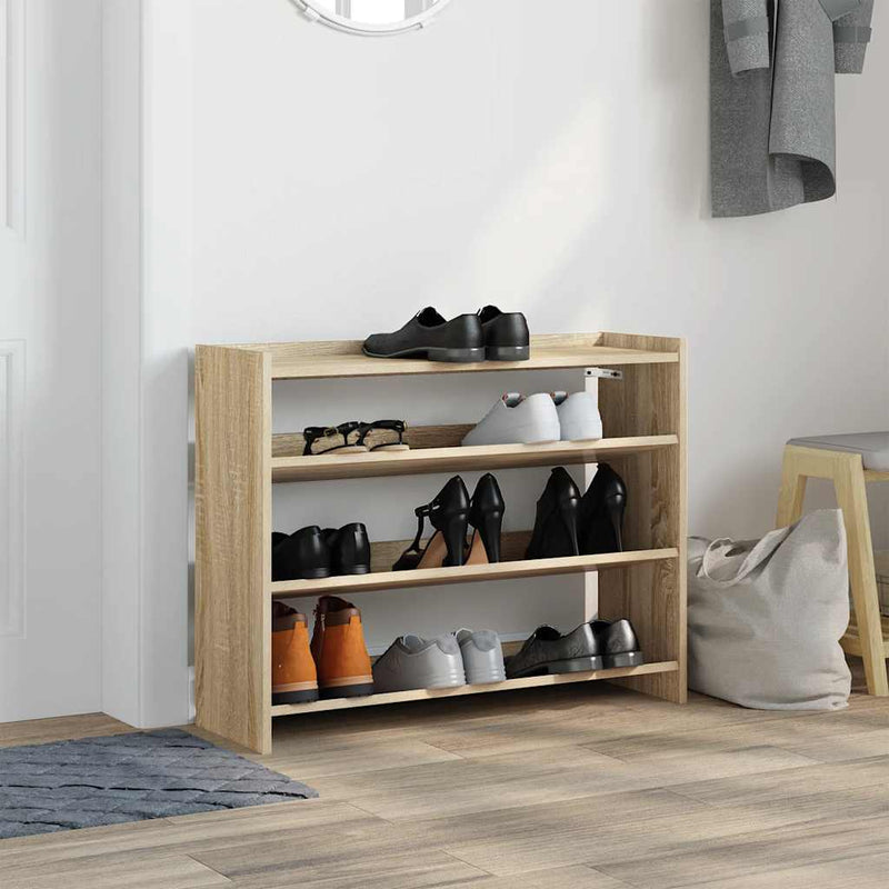 Load image into Gallery viewer, Vidaxl schoenenrek 80x25x62 cm bewerkt hout sonoma eikenkleurig