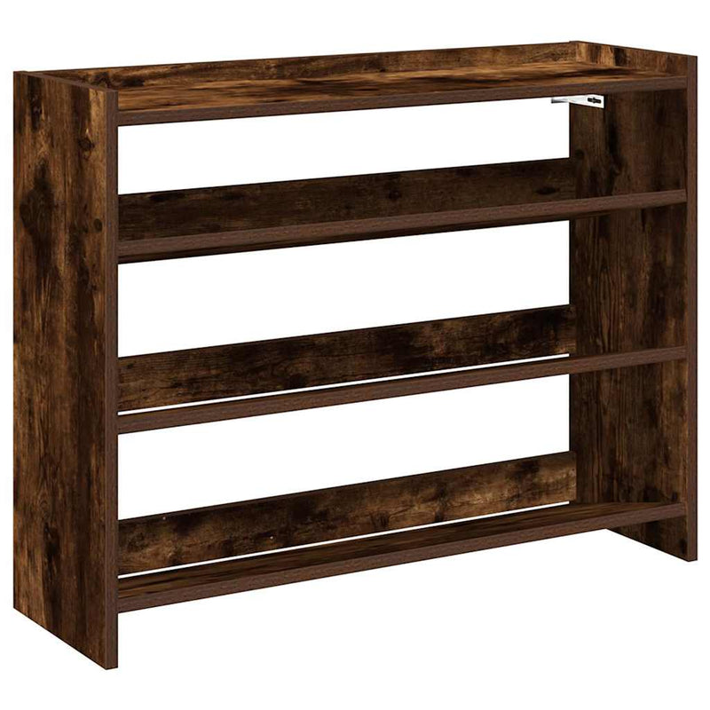 Load image into Gallery viewer, Vidaxl schoenenrek 80x25x62 cm bewerkt hout gerookt eikenkleurig