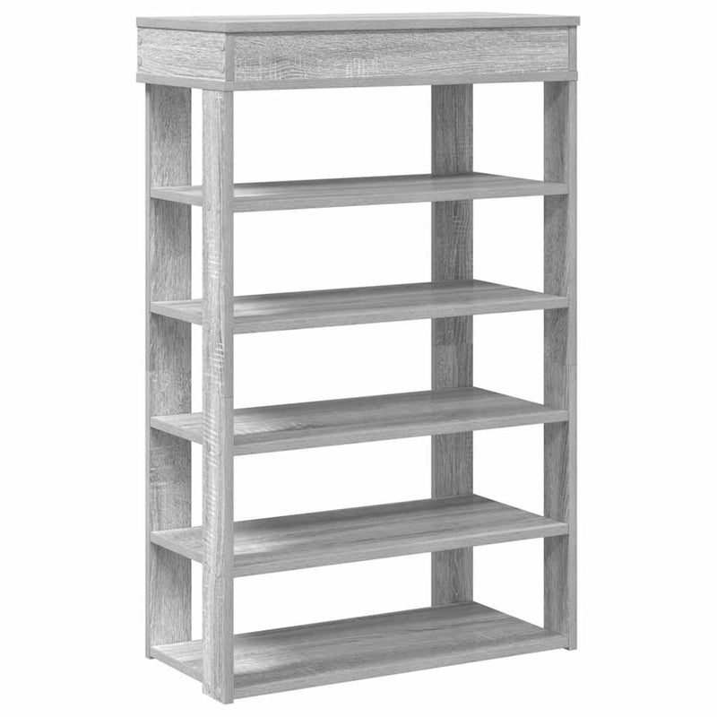 Afbeelding laden in galerijviewer, Vidaxl schoenenrek 60x30x98 cm bewerkt hout grijs sonoma