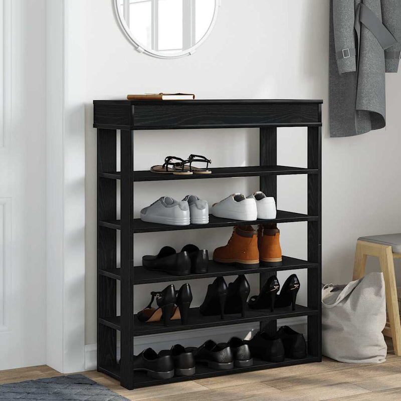 Load image into Gallery viewer, Vidaxl schoenenrek 80x30x98 cm bewerkt hout zwart