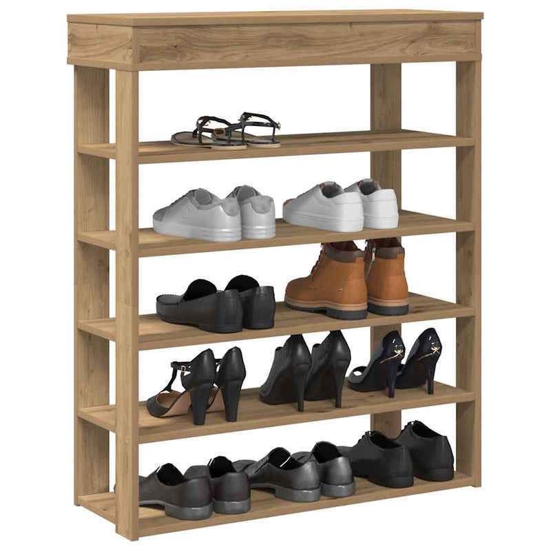 Load image into Gallery viewer, Vidaxl schoenenrek 80x30x98 cm bewerkt hout artisanaal eikenkleur
