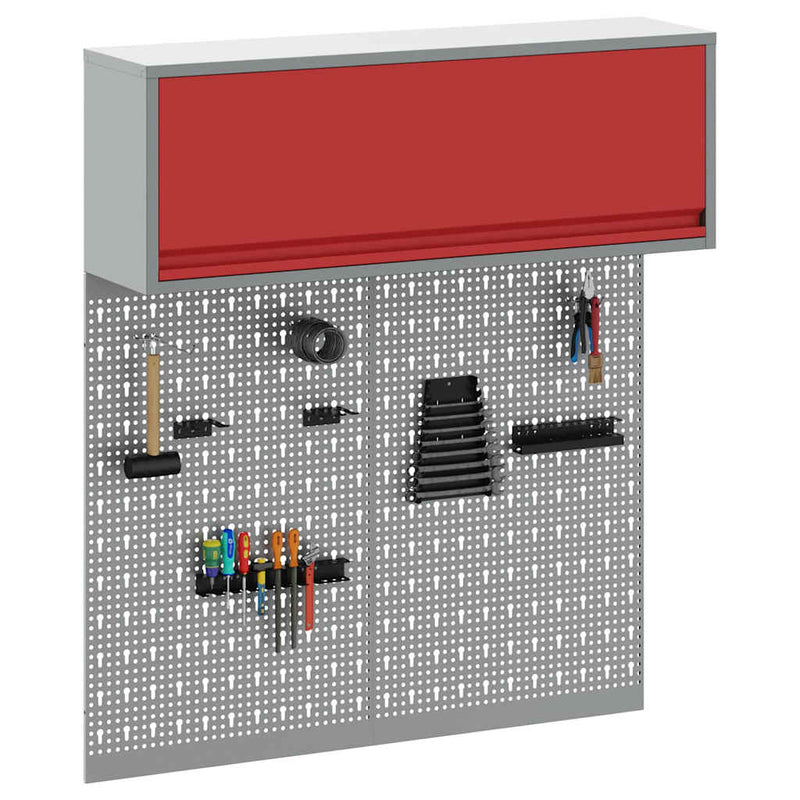 Load image into Gallery viewer, Vidaxl gereedschapskast set met plank 3 pcs rood gepoedercoat staal