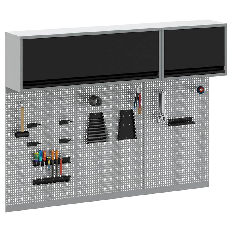 Load image into Gallery viewer, Vidaxl gereedschapskast set met plank 5 pcs zwart gepoedercoat staal