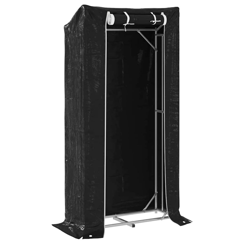 Load image into Gallery viewer, Vidaxl haardhoutrek met regenhoes 100x40x200 cm gegalvaniseerd staal