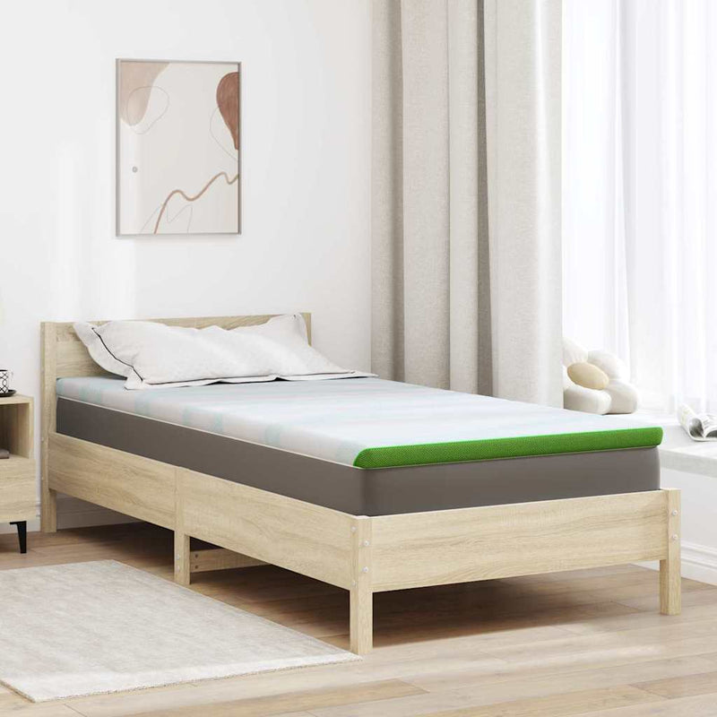 Load image into Gallery viewer, Vidaxl matrastopper wit en groen 120 x 200 cm jacquard stof