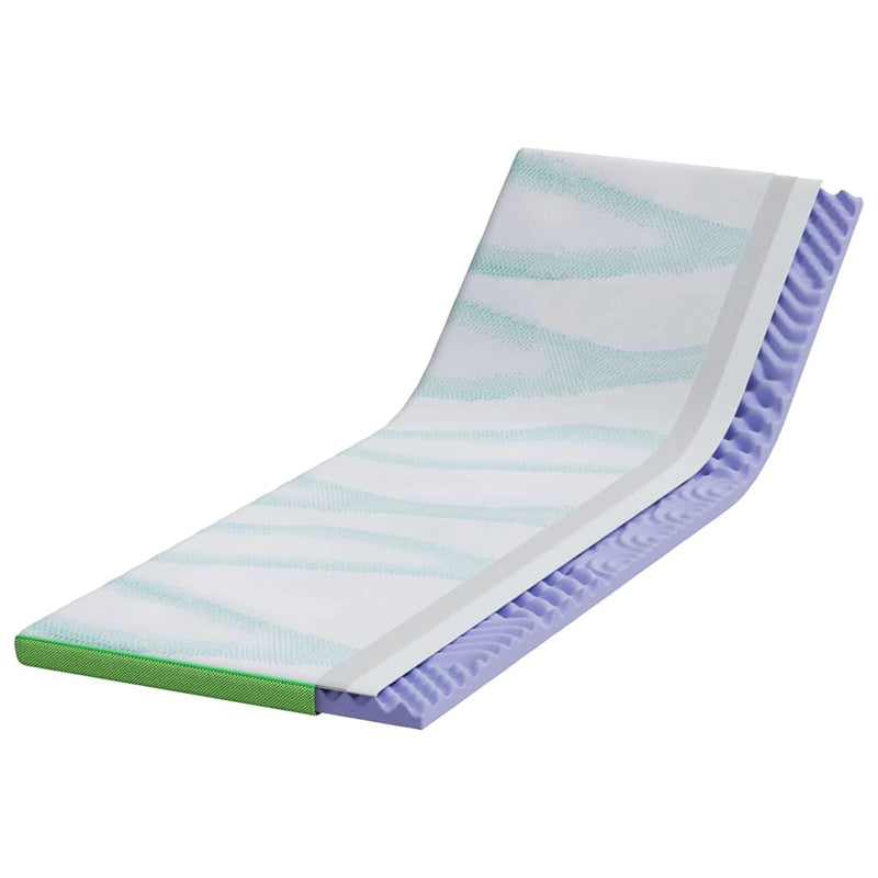 Load image into Gallery viewer, Vidaxl matrastopper wit en groen 80 x 200 cm jacquard stof