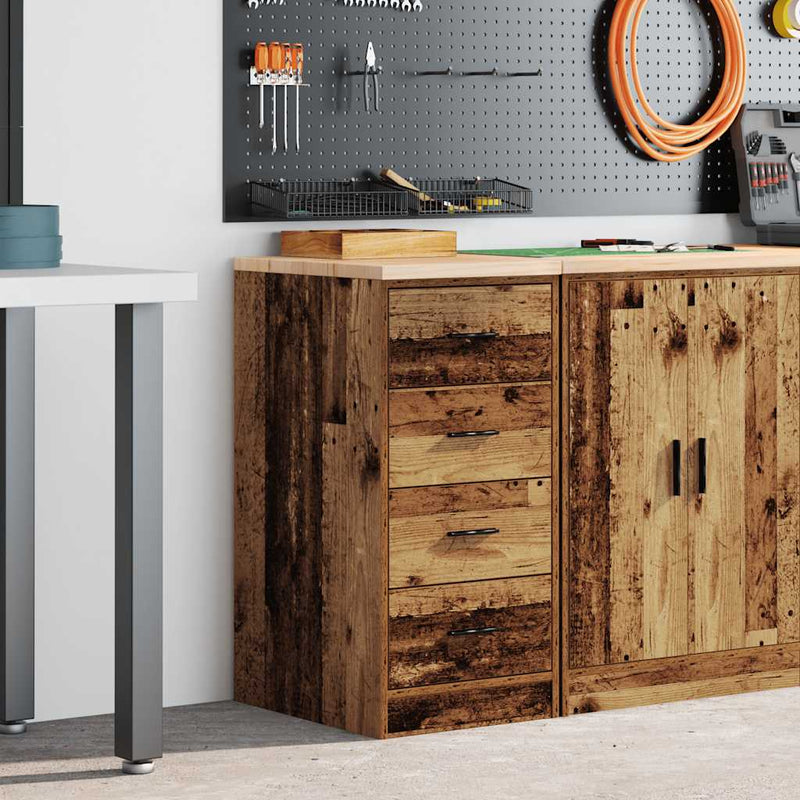 Load image into Gallery viewer, Vidaxl garagekast 40x51x85 cm massief grenenhout oud hout