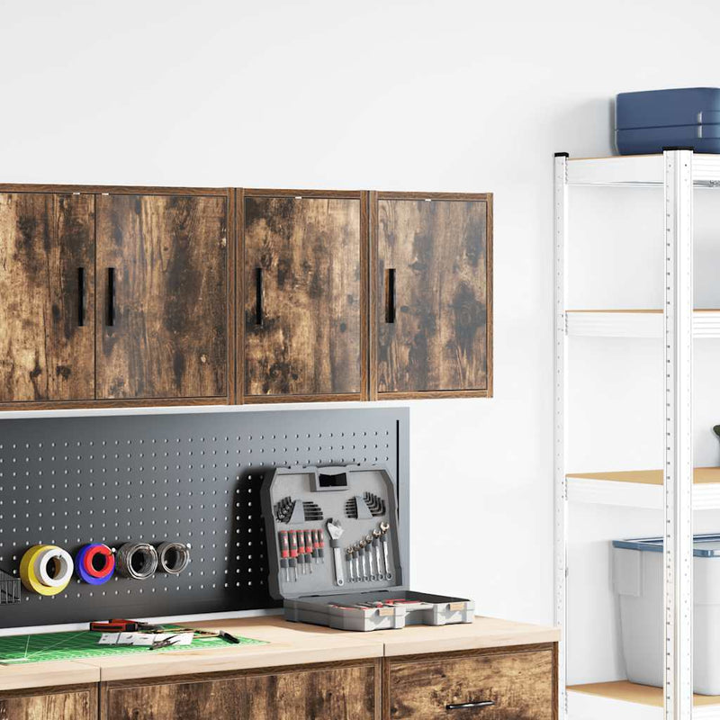 Load image into Gallery viewer, Vidaxl garagewandkasten 2 st spaanplaat gerookt eikenhout