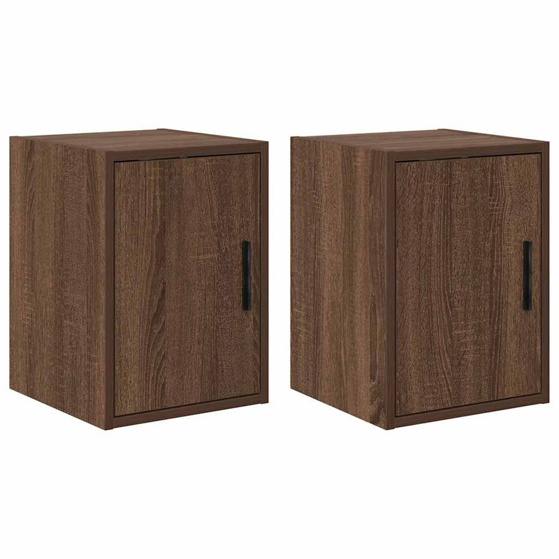 Load image into Gallery viewer, Vidaxl garagewandkasten 2 st spaanplaat bruin eiken
