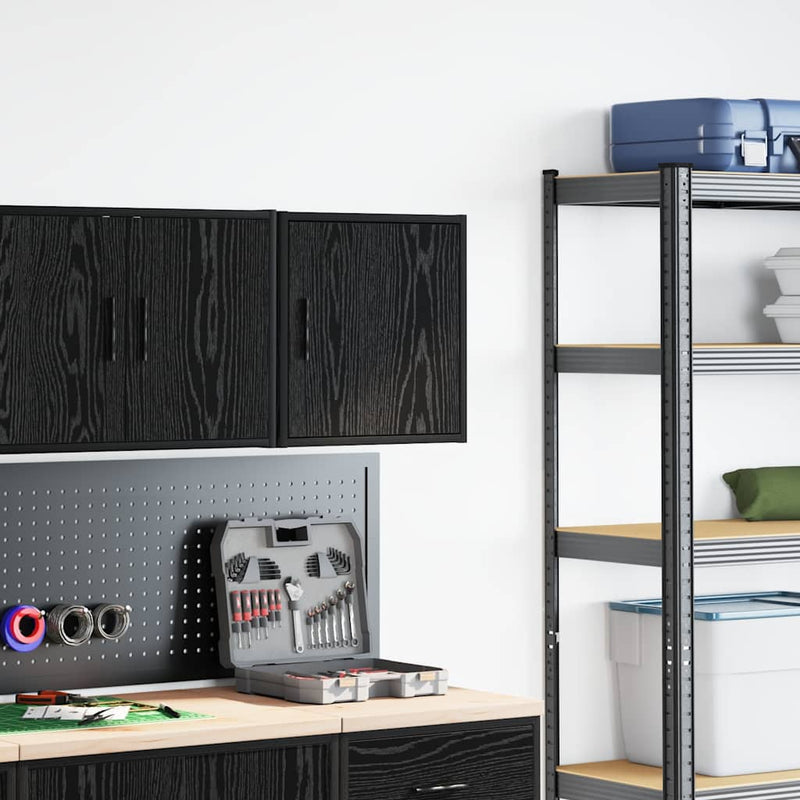 Load image into Gallery viewer, Vidaxl garagewandkast spaanplaat zwart