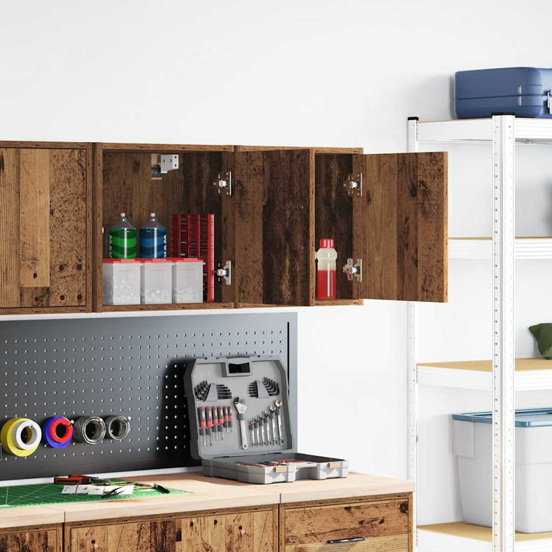 Load image into Gallery viewer, Vidaxl garage wandkasten 2 st bewerkt hout oud hout