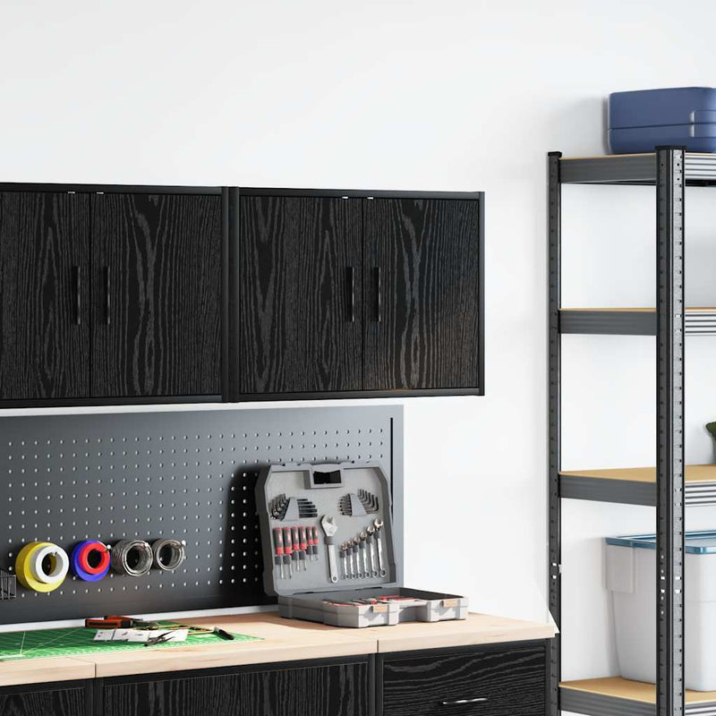 Load image into Gallery viewer, Vidaxl garagewandkast spaanplaat zwart