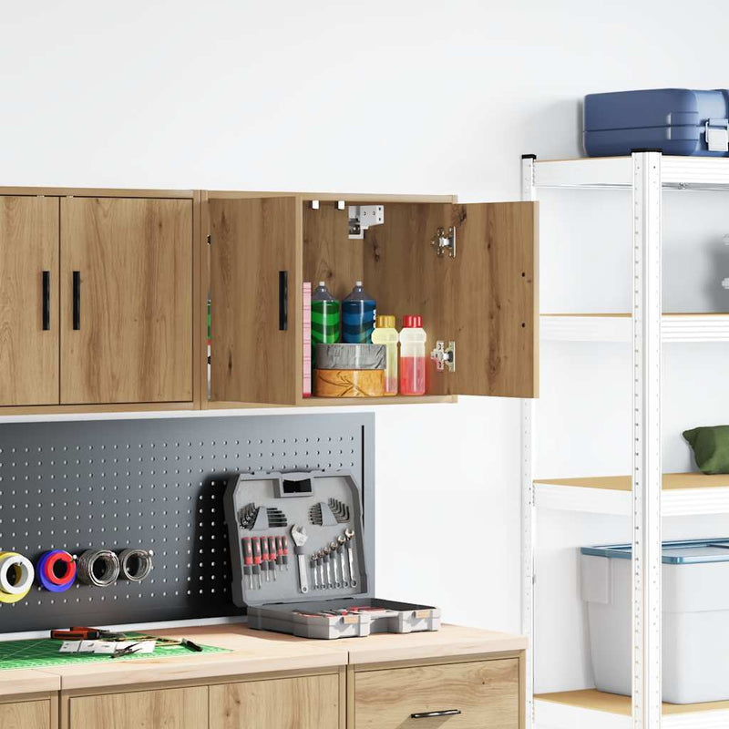 Load image into Gallery viewer, Vidaxl garage wandkast bewerkt hout ambachtelijk eiken