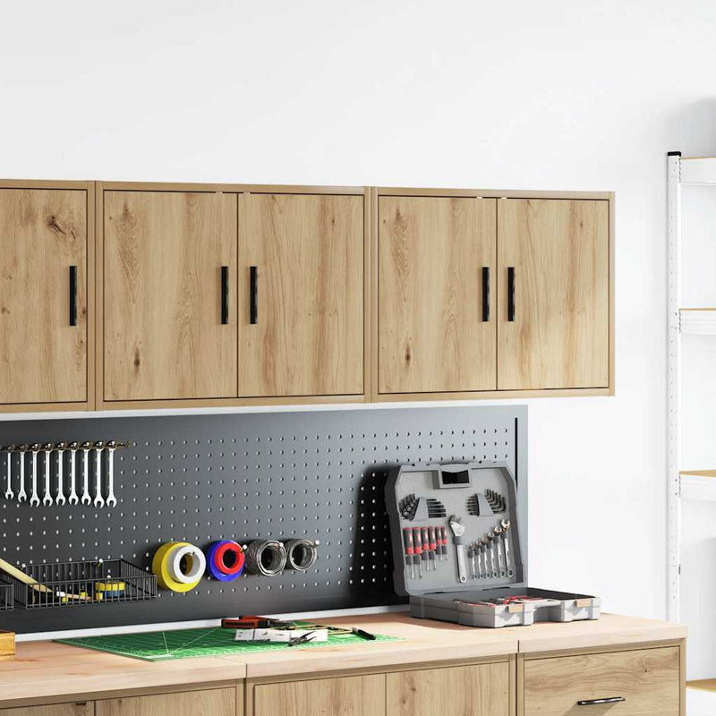 Load image into Gallery viewer, Vidaxl garagewandkasten 2 st spaanplaat ambachtelijk eikenhout