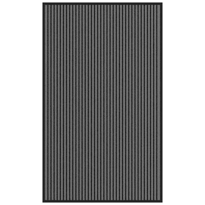 Load image into Gallery viewer, Vidaxl deurmat 90x150 cm gestreept 90x150 cm zwart en grijs