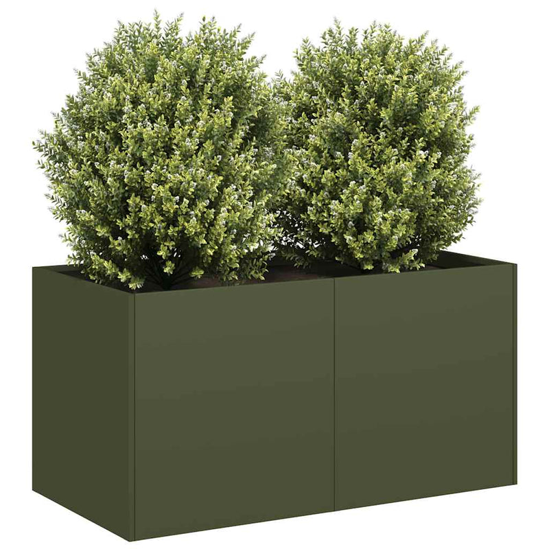 Load image into Gallery viewer, Vidaxl plantenbak 80x40x40 cm koudgewalst staal olijfgroen