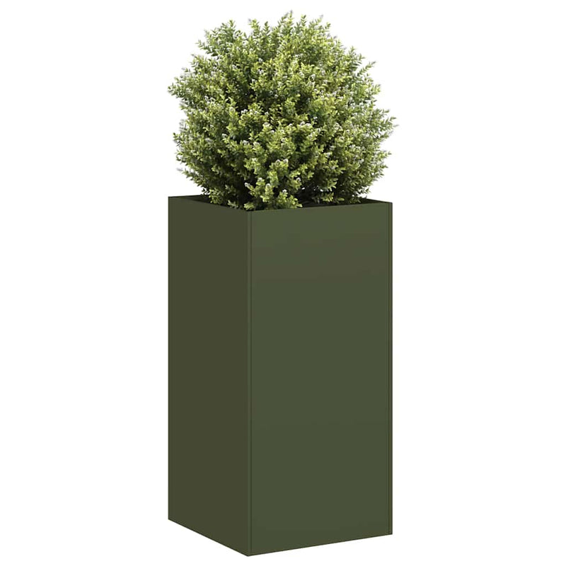 Load image into Gallery viewer, Vidaxl plantenbak 40x40x80 cm koudgewalst staal olijfgroen