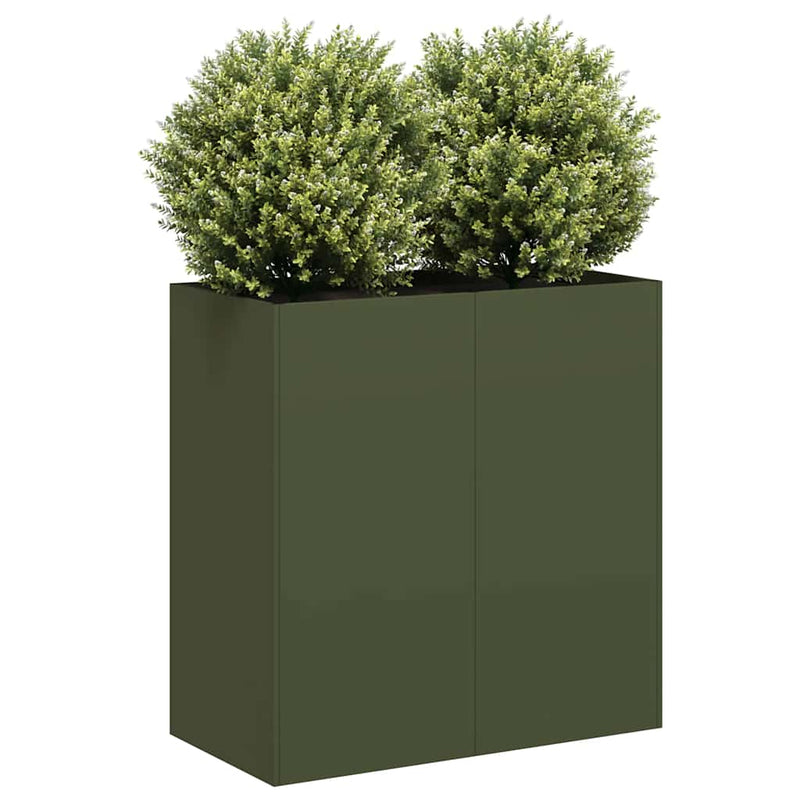 Load image into Gallery viewer, Vidaxl plantenbak 40x40x80 cm koudgewalst staal olijfgroen