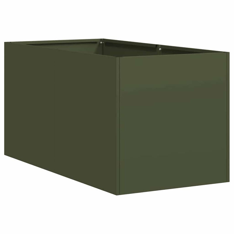 Load image into Gallery viewer, Vidaxl plantenbak 40x80x40 cm koudgewalst staal olijfgroen