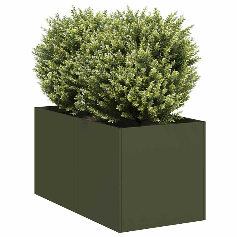 Load image into Gallery viewer, Vidaxl plantenbak 40x80x40 cm koudgewalst staal olijfgroen