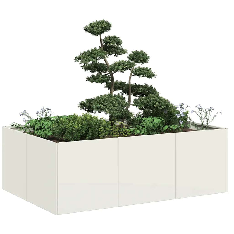 Load image into Gallery viewer, Vidaxl plantenbak 120x80x40 cm staal wit