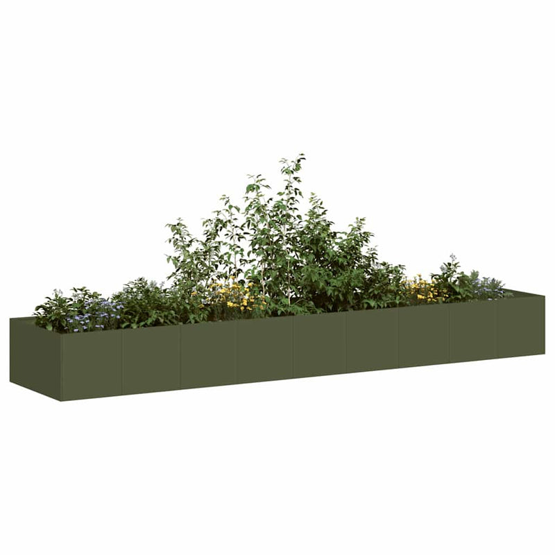 Load image into Gallery viewer, Vidaxl plantenbak 360x80x40 cm staal olijfgroen