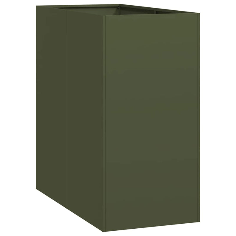 Load image into Gallery viewer, Vidaxl plantenbak 40x80x80 cm staal olijfgroen