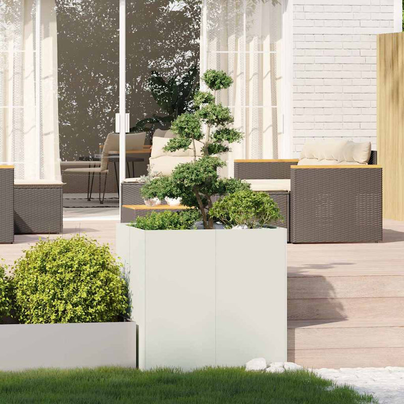 Load image into Gallery viewer, Vidaxl plantenbak 80x80x80 cm staal wit