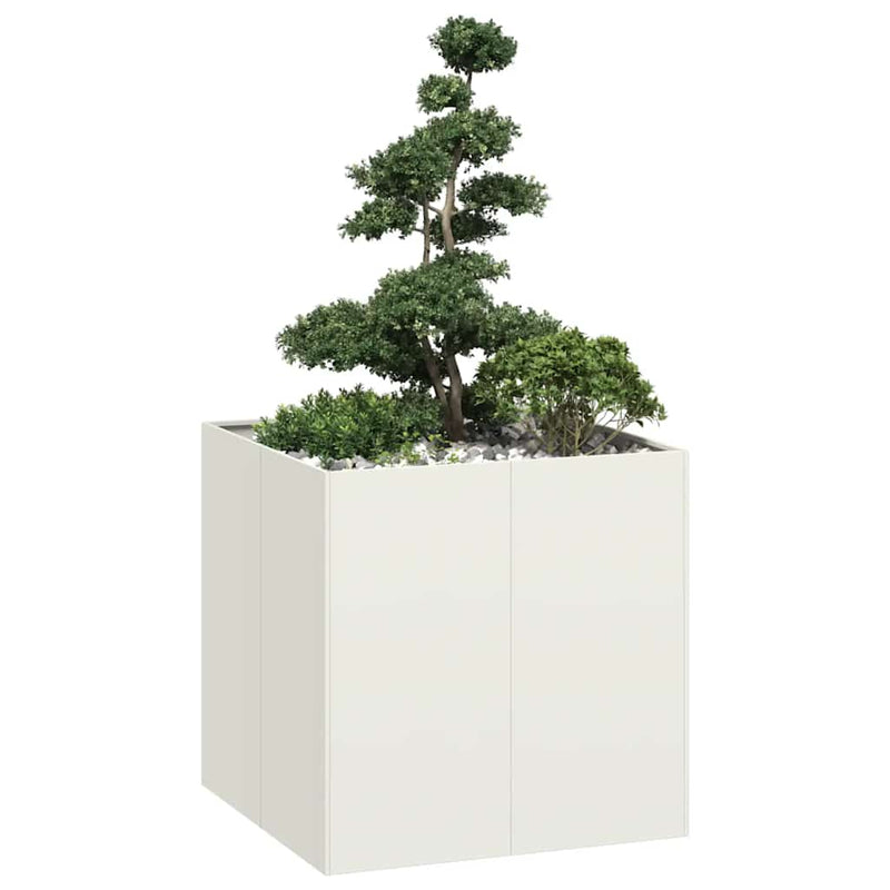 Load image into Gallery viewer, Vidaxl plantenbak 80x80x80 cm staal wit