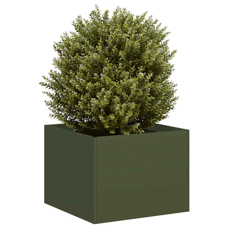 Load image into Gallery viewer, Vidaxl plantenbak 40x40x30 cm staal olijfgroen