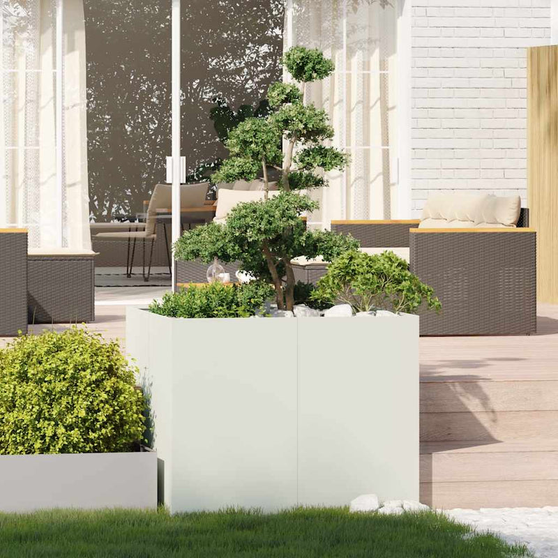 Load image into Gallery viewer, Vidaxl plantenbak 100x100x80 cm staal wit