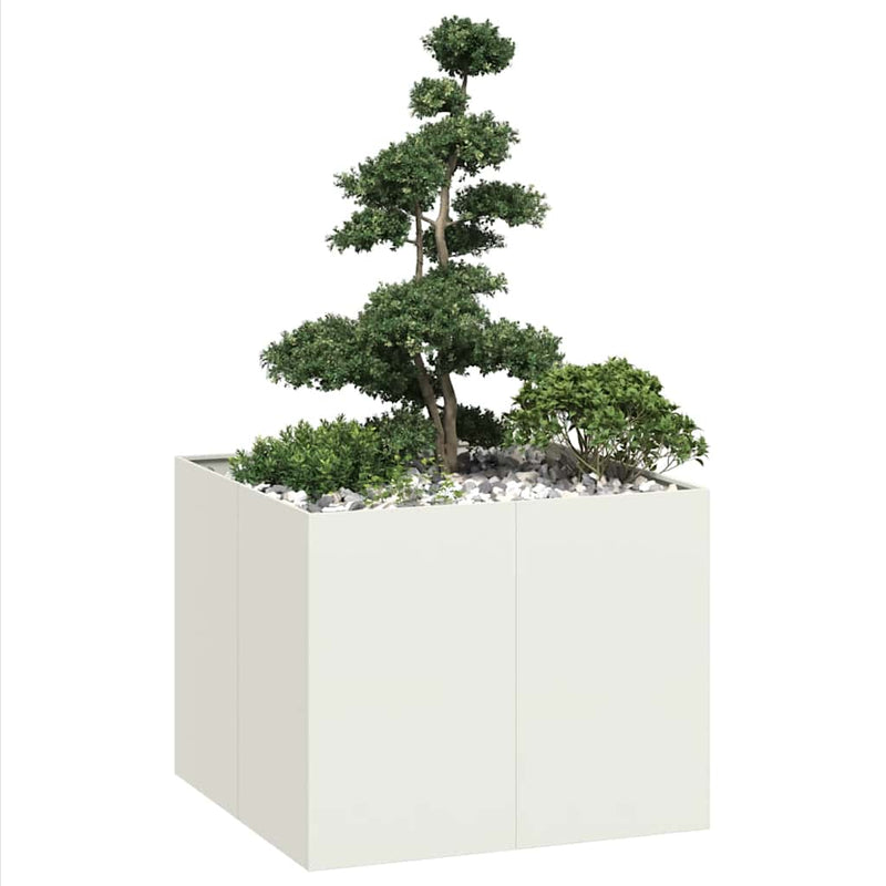 Load image into Gallery viewer, Vidaxl plantenbak 100x100x80 cm staal wit