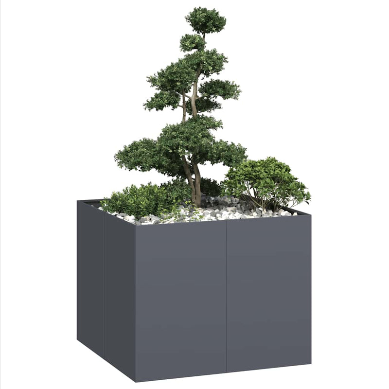 Load image into Gallery viewer, Vidaxl plantenbak 100x100x80 cm staal antracietkleurig