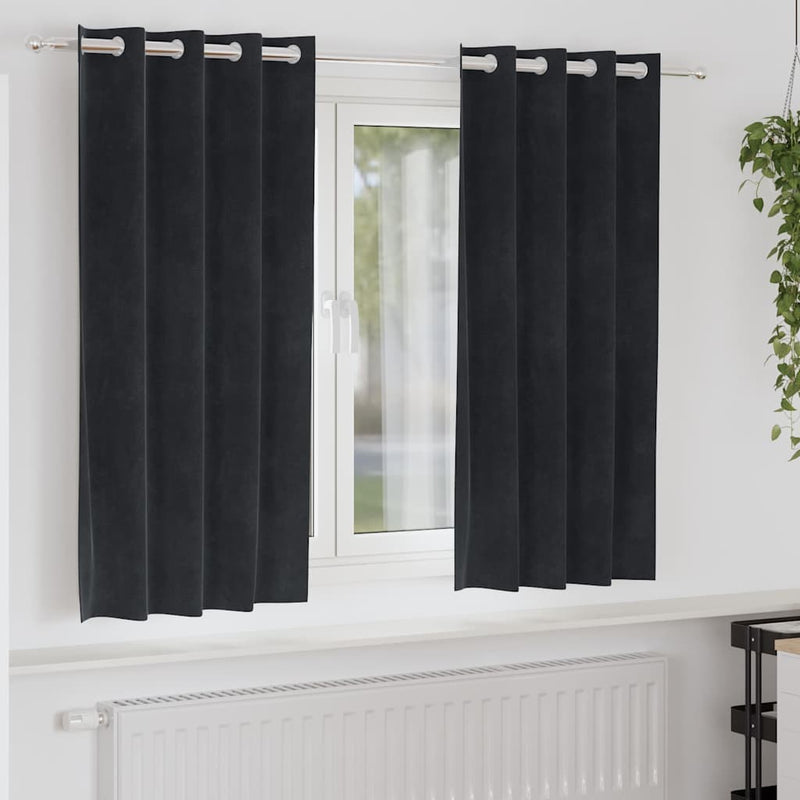Load image into Gallery viewer, Vidaxl verduisterende gordijnen 2 pcs zwart 140 x 175 cm fluweel