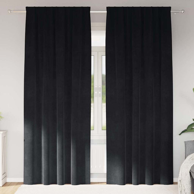 Load image into Gallery viewer, Vidaxl verduisterende gordijnen 2 pcs zwart 140 x 260 cm fluweel