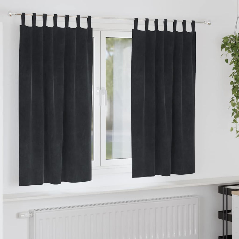 Load image into Gallery viewer, Vidaxl verduisterende gordijnen 2 pcs zwart 140 x 175 cm fluweel