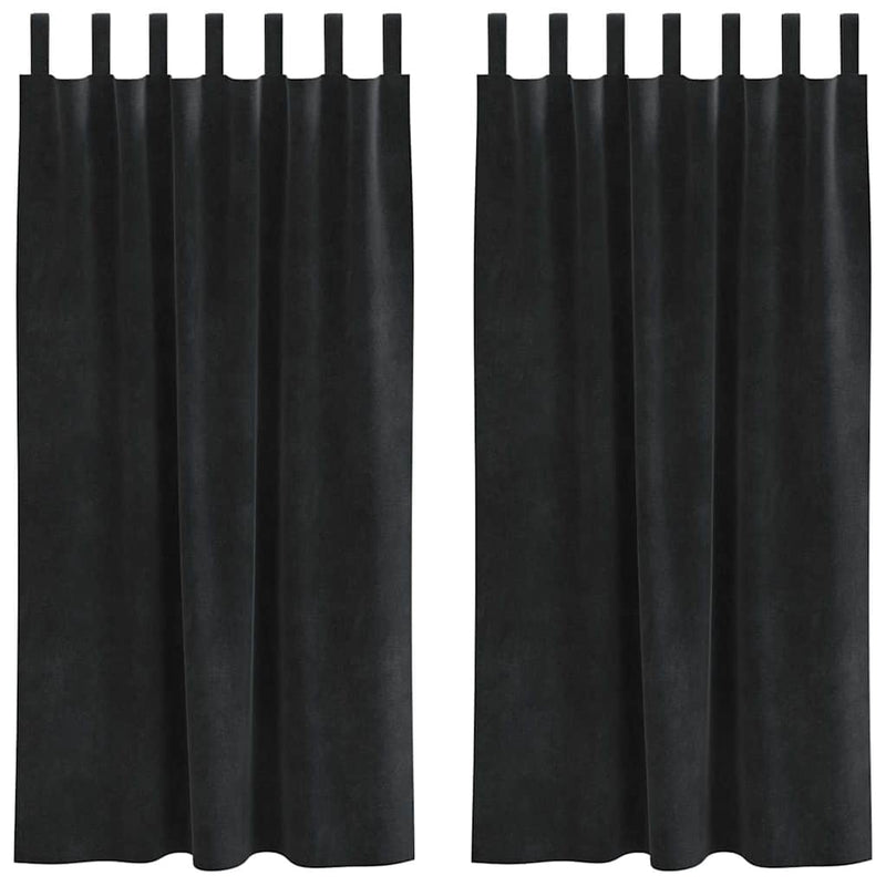 Load image into Gallery viewer, Vidaxl verduisterende gordijnen 2 pcs zwart 140 x 175 cm fluweel