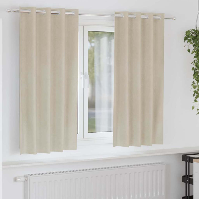 Load image into Gallery viewer, Vidaxl verduisterende gordijnen 2 pcs crème 140 x 175 cm fluweel