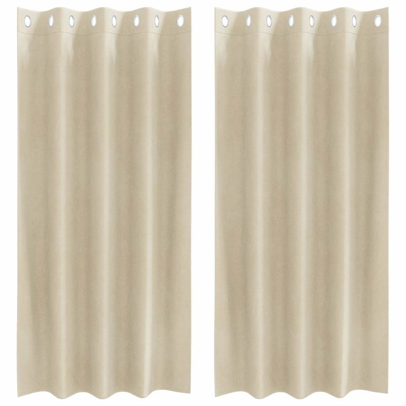 Load image into Gallery viewer, Vidaxl verduisterende gordijnen 2 pcs crème 140 x 175 cm fluweel