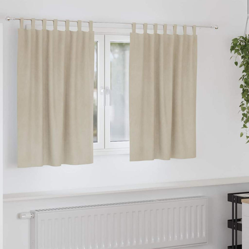Load image into Gallery viewer, Vidaxl verduisterende gordijnen 2 pcs crème 140 x 140 cm fluweel