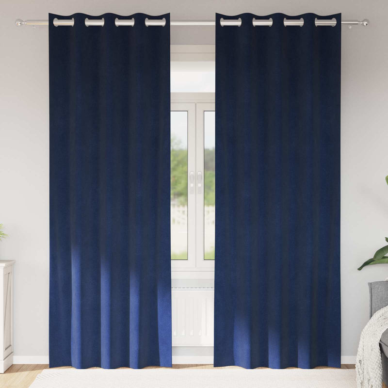 Load image into Gallery viewer, Vidaxl verduisterende gordijnen 2 pcs donkerblauw 140 x 225 cm fluweel