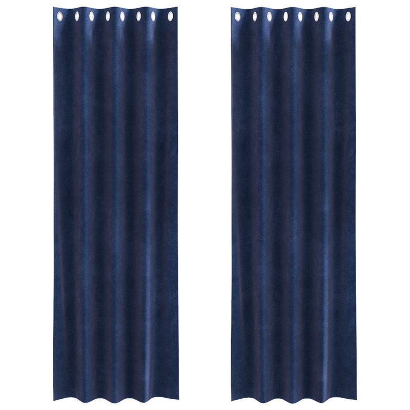 Load image into Gallery viewer, Vidaxl verduisterende gordijnen 2 pcs donkerblauw 140 x 225 cm fluweel