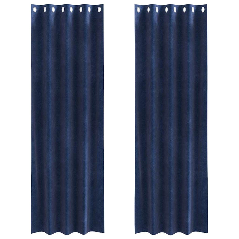 Load image into Gallery viewer, Vidaxl verduisterende gordijnen 2 pcs donkerblauw 140 x 245 cm fluweel