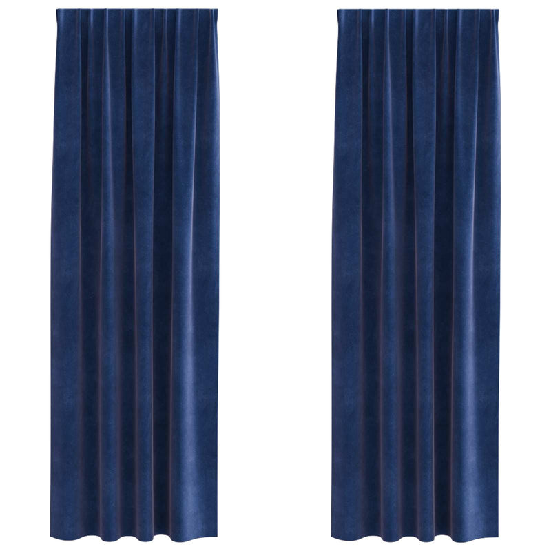 Load image into Gallery viewer, Vidaxl verduisterende gordijnen 2 pcs donkerblauw 140 x 225 cm fluweel