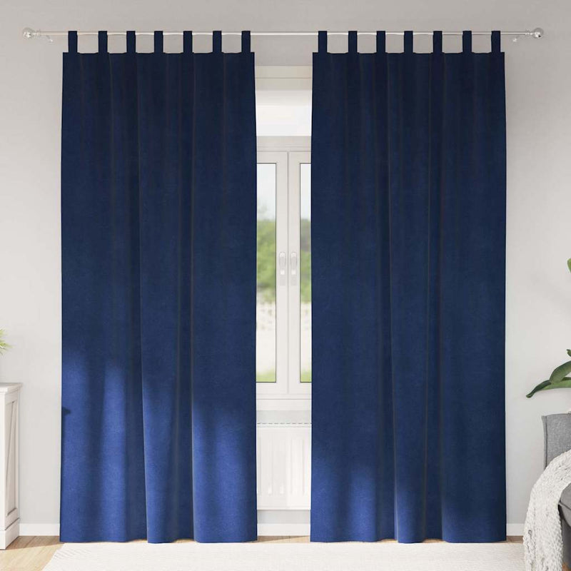 Load image into Gallery viewer, Vidaxl verduisterende gordijnen 2 pcs donkerblauw 140 x 225 cm fluweel