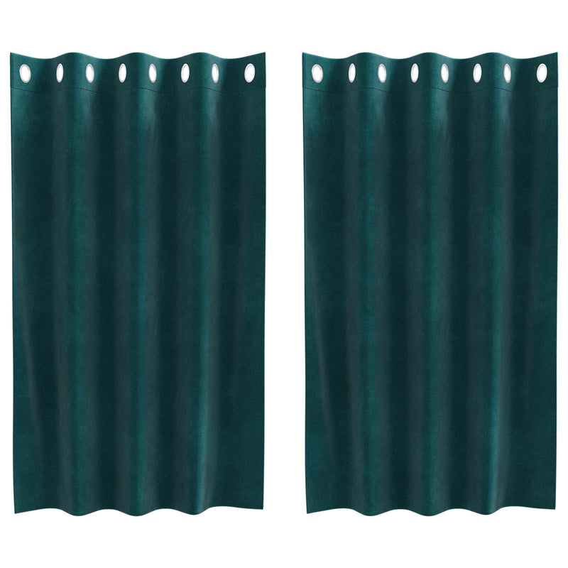 Load image into Gallery viewer, Vidaxl verduisterende gordijnen 2 pcs donkergroen 140 x 140 cm fluweel
