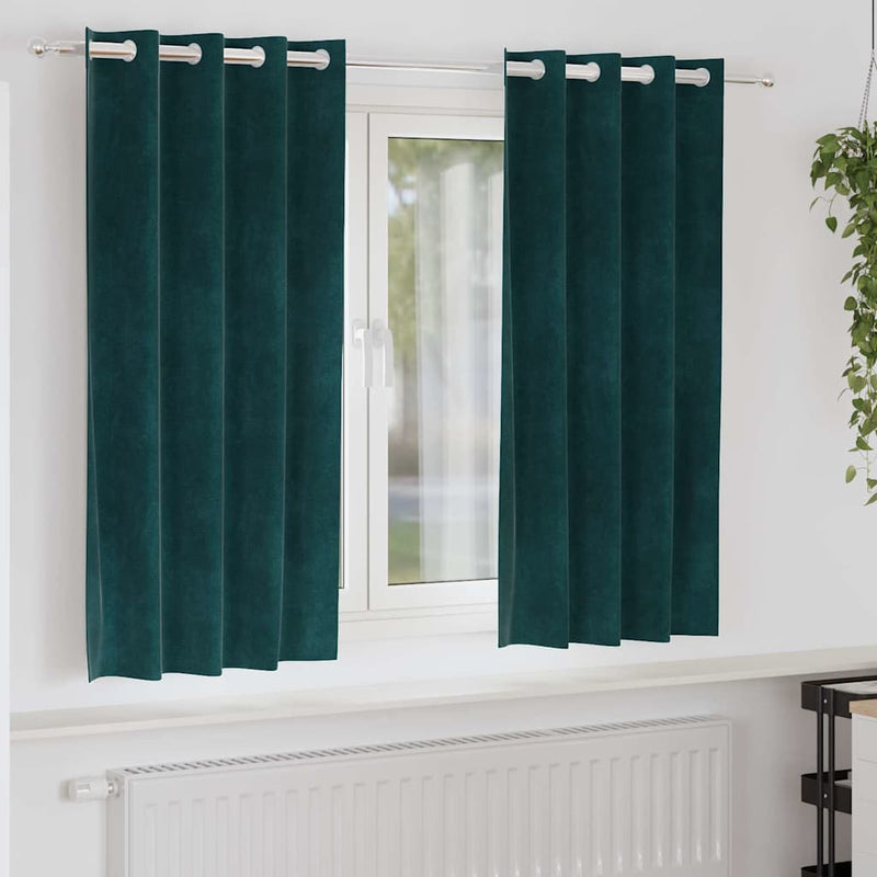 Load image into Gallery viewer, Vidaxl verduisterende gordijnen 2 pcs donkergroen 140 x 175 cm fluweel